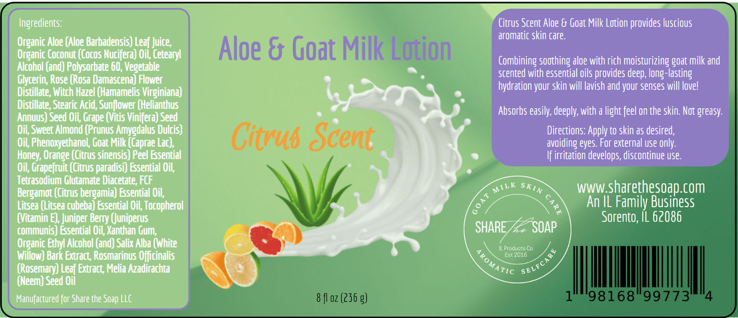 Wholesale Aloe Lotion with Goat Milk