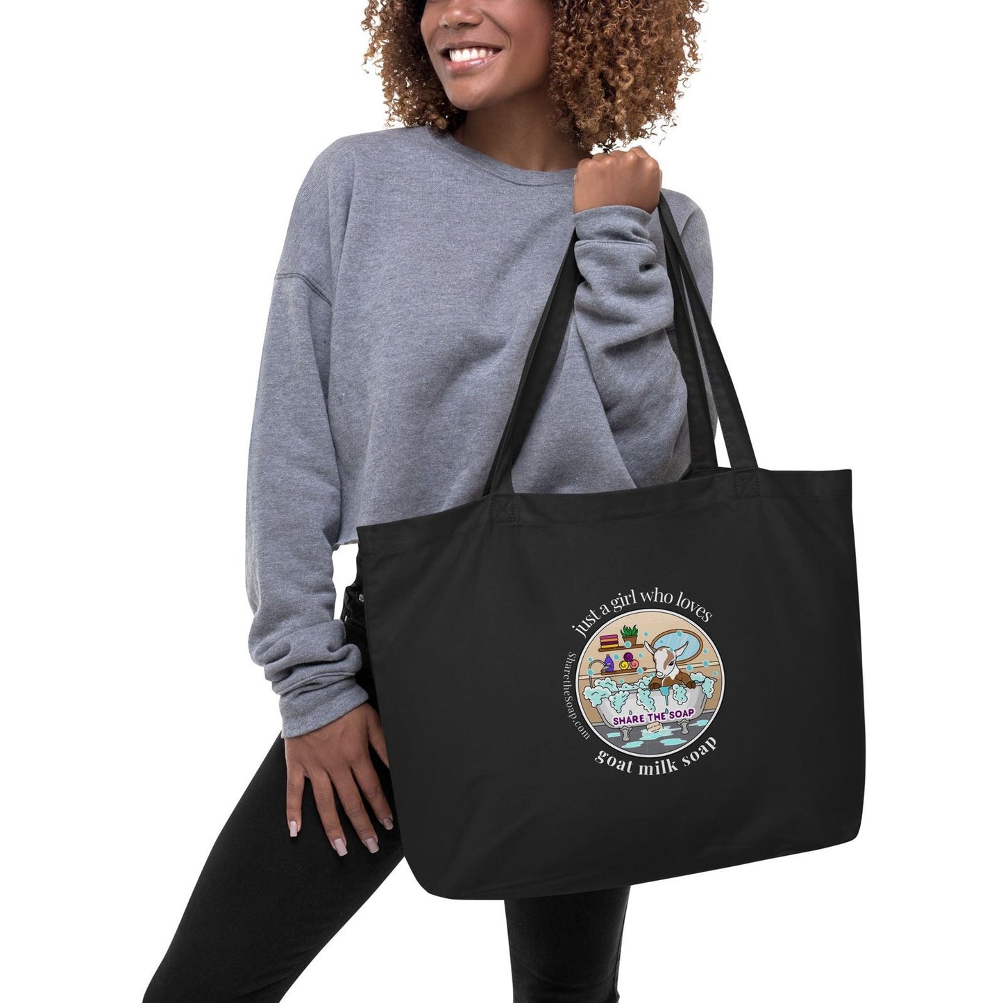 Just a Girl Large organic tote bag