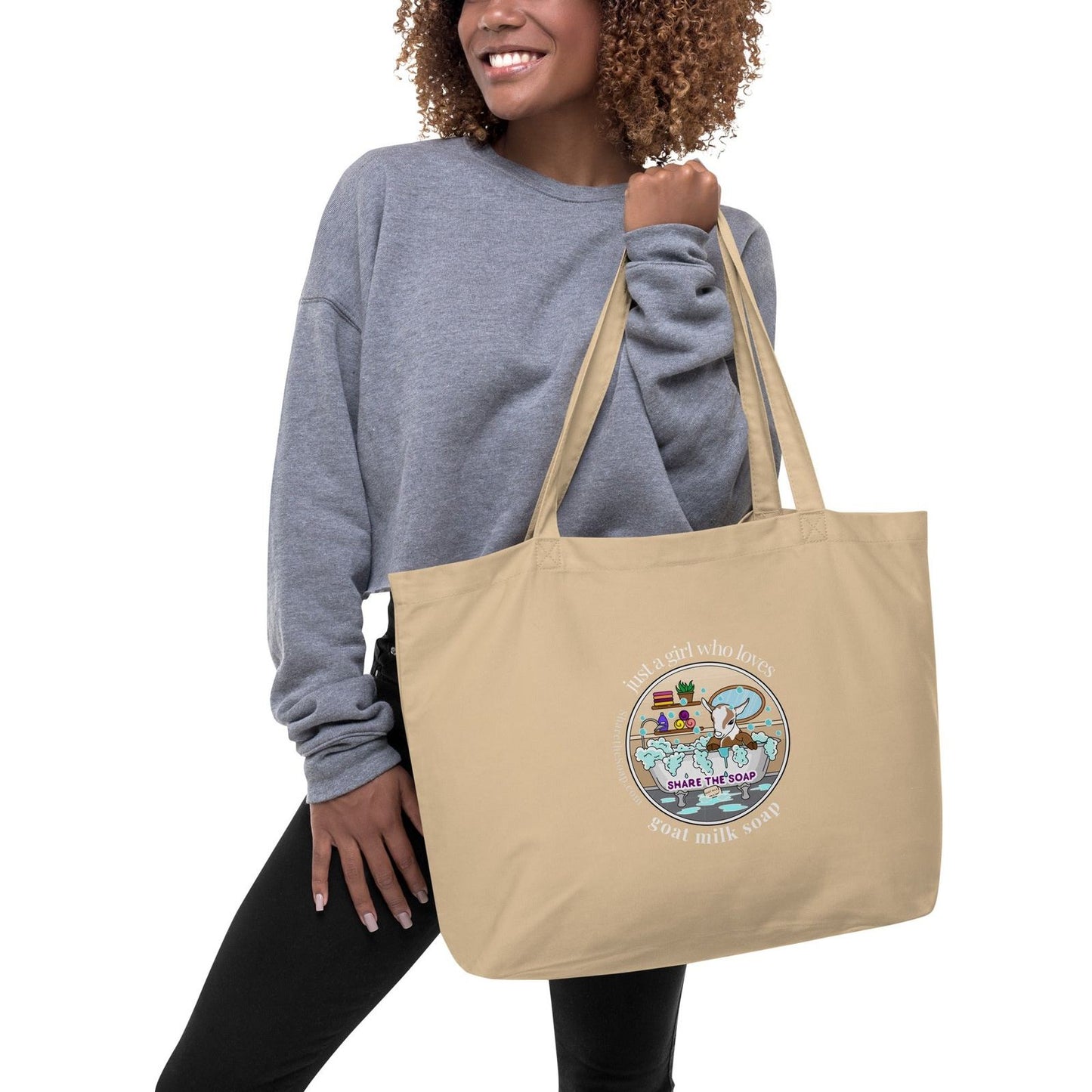 Just a Girl Large organic tote bag