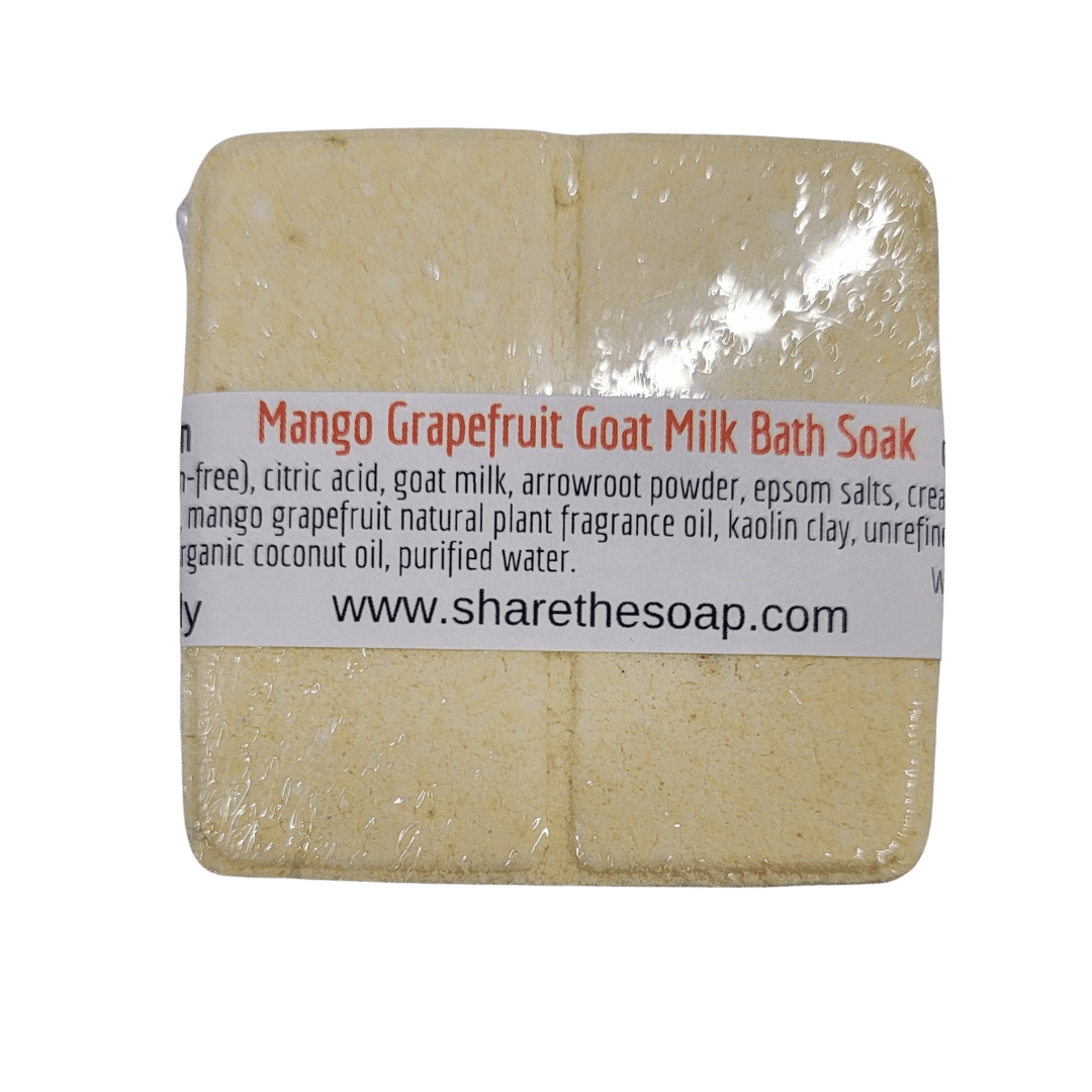 Brazilian Mango Grapefruit - Goat Milk Bath Bomb Soak colored naturally with clay