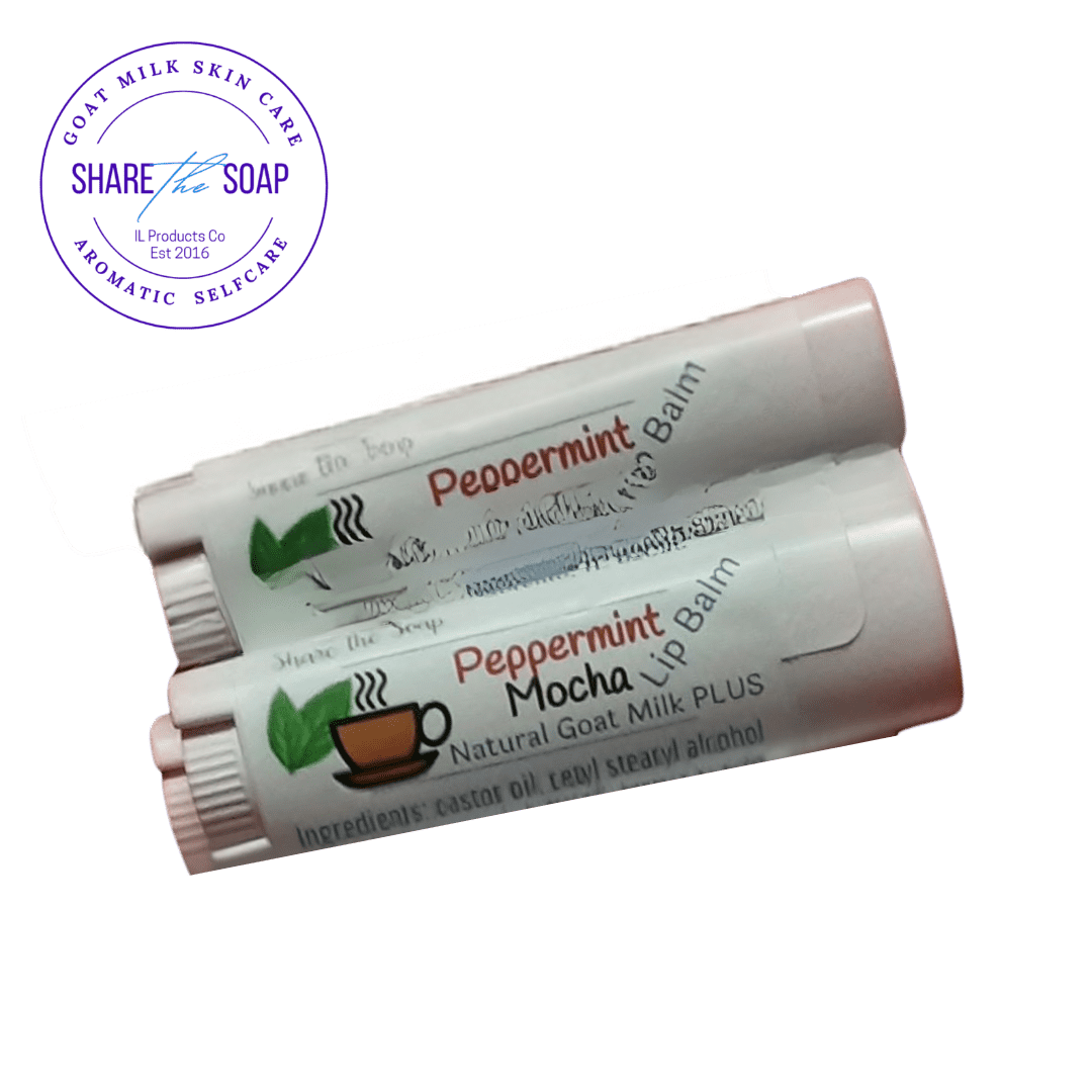 Peppermint Mocha Goat Milk Lip Butter in a tub lip balm