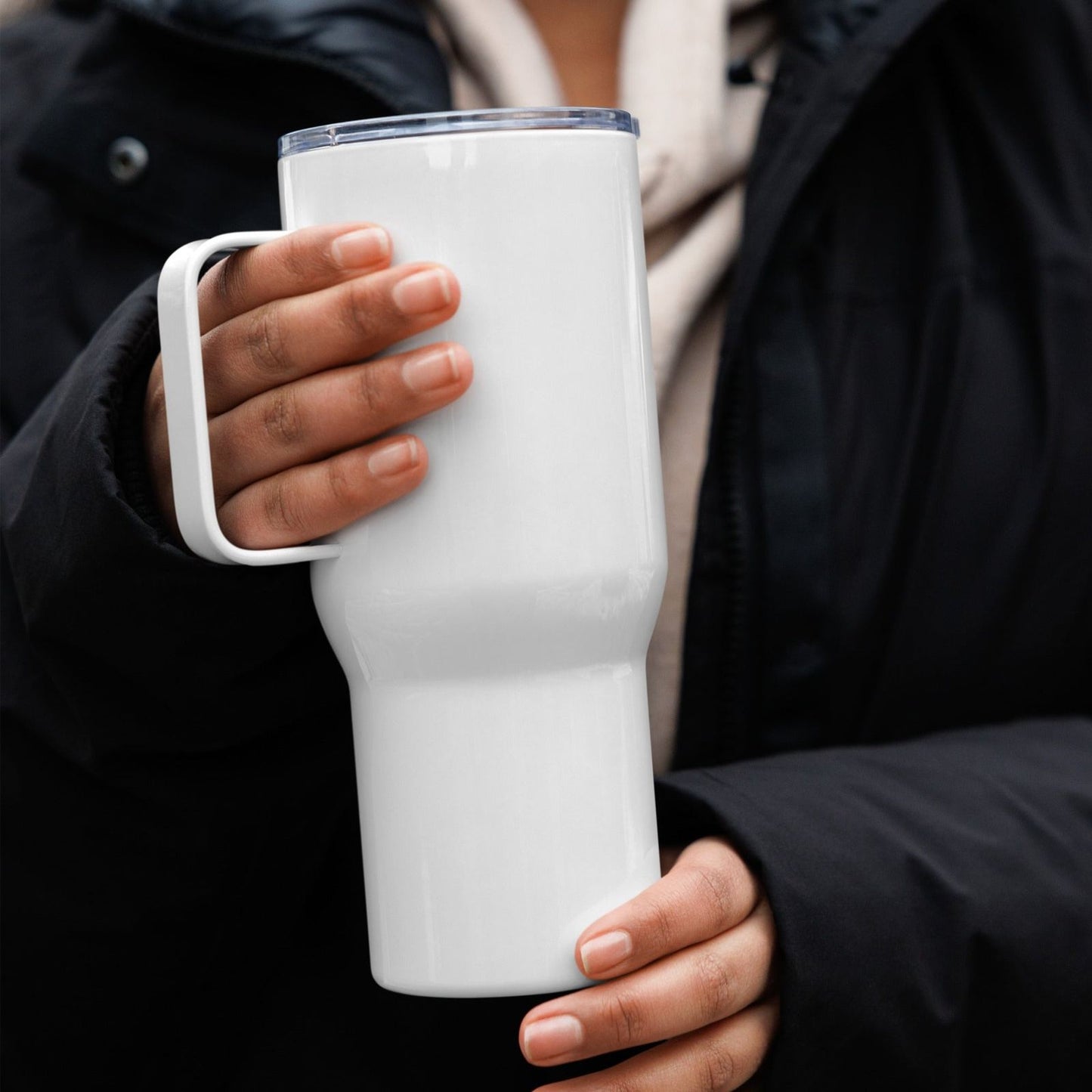 Just A Girl Travel mug with a handle