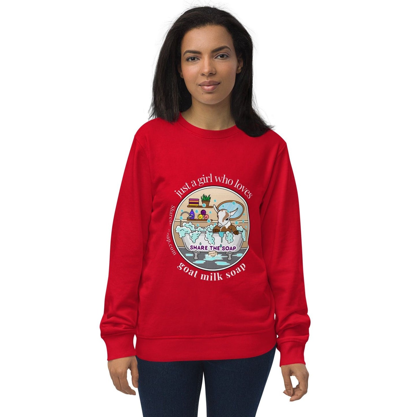 Just a girl who loves goat milk soap organic sweatshirt