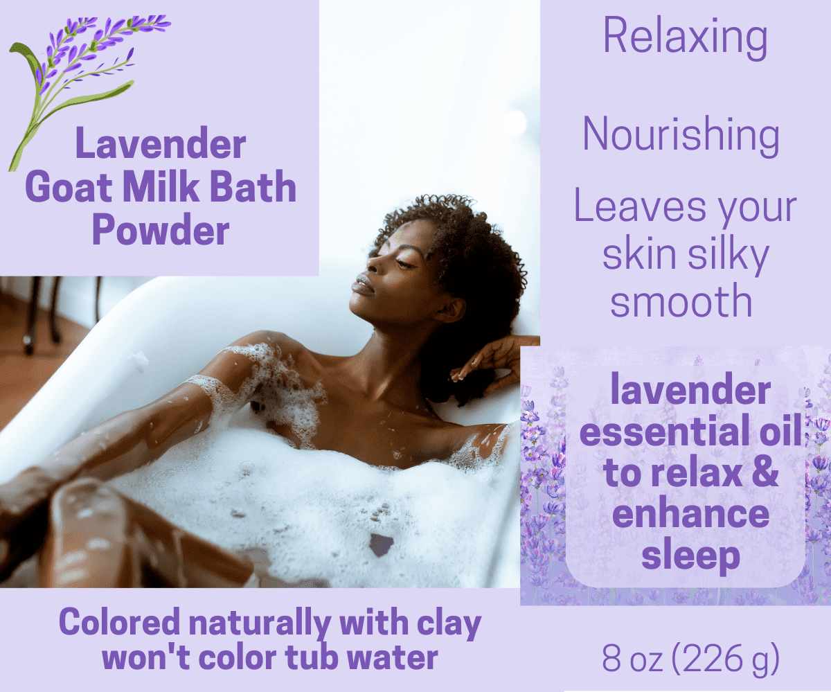 Lavender - Goat Milk Bath Soak Powder Naturally Colored