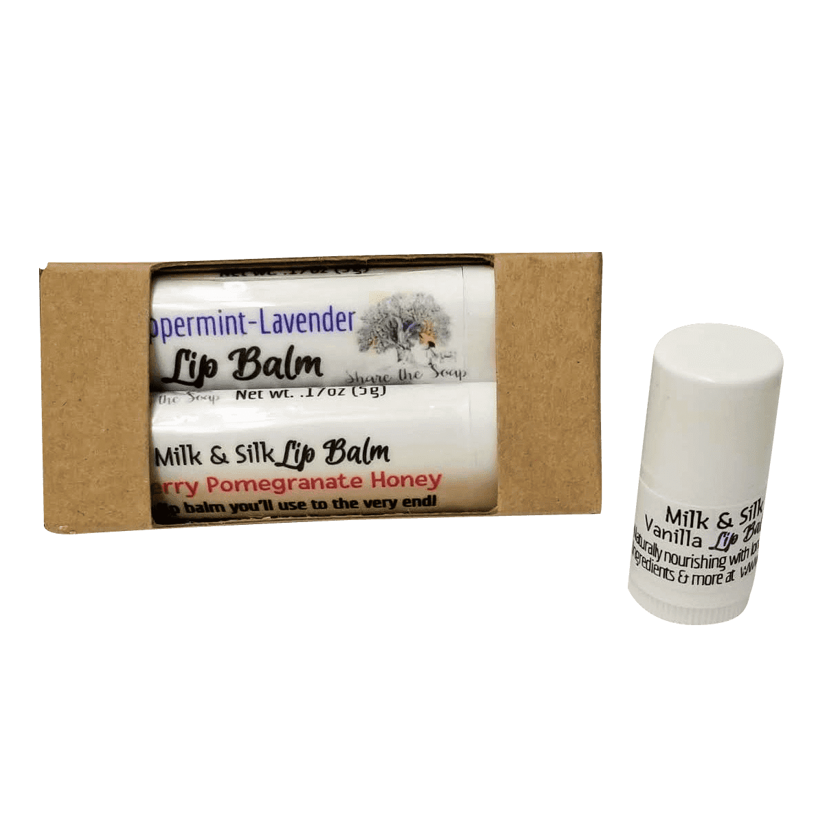 Share The Soap Goat Milk Lip Balm Peppermint Lavender Feels Like Silk Goat Milk PLUS Lip Balm-single 🤶🏻💜