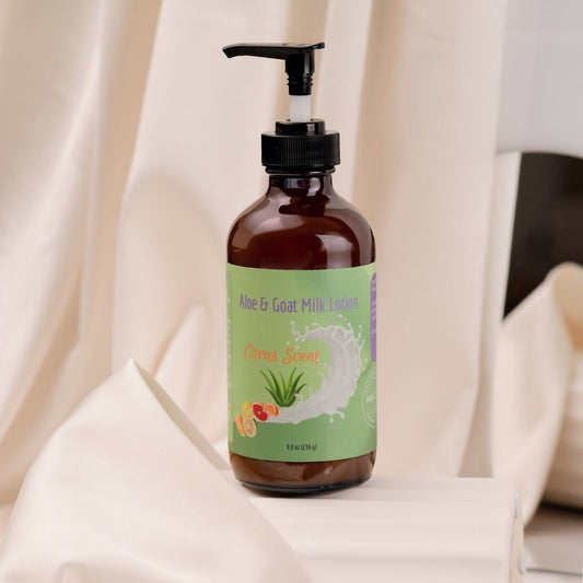 Aloe Lotion with Goat Milk-8oz glass bottle