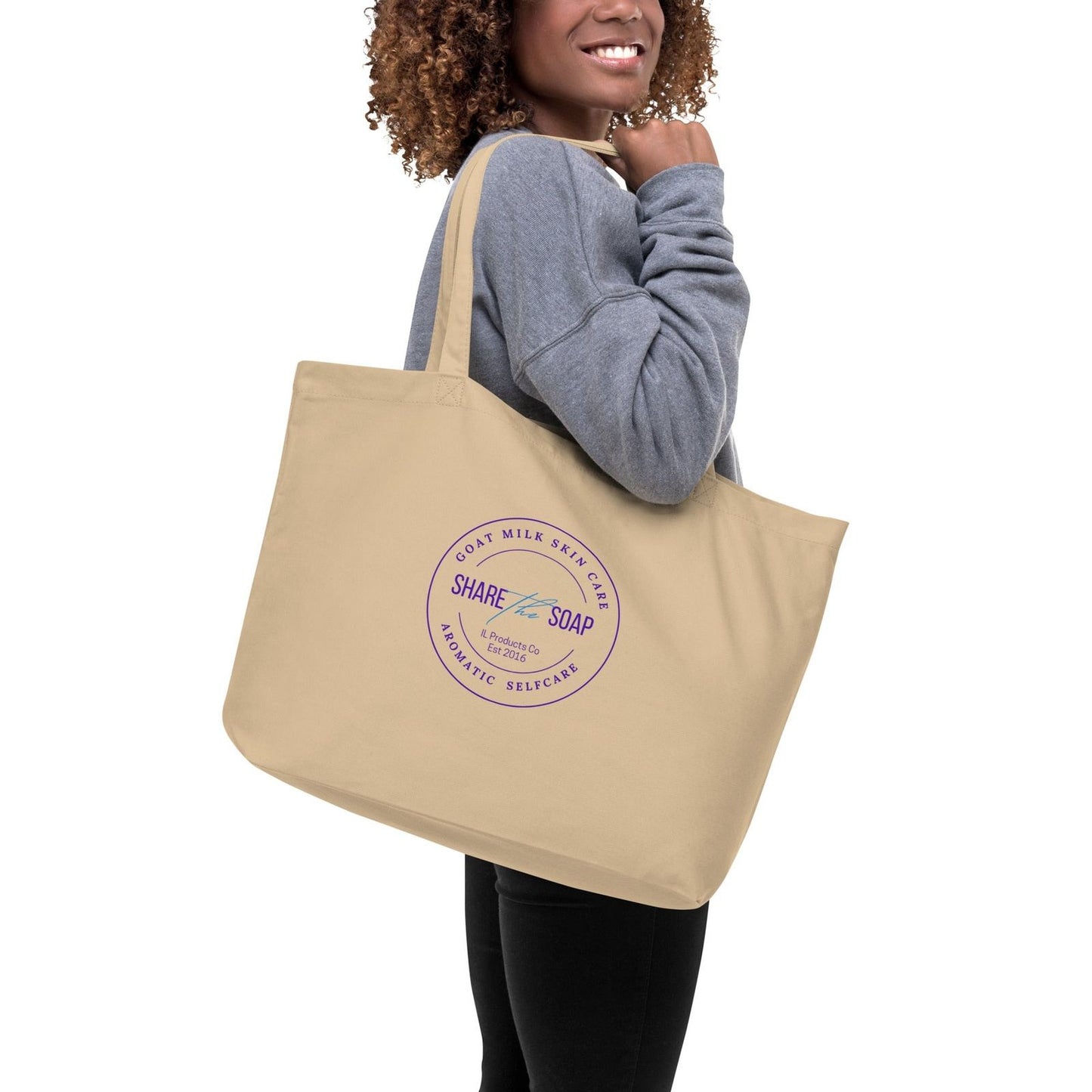 Just a Girl Large organic tote bag