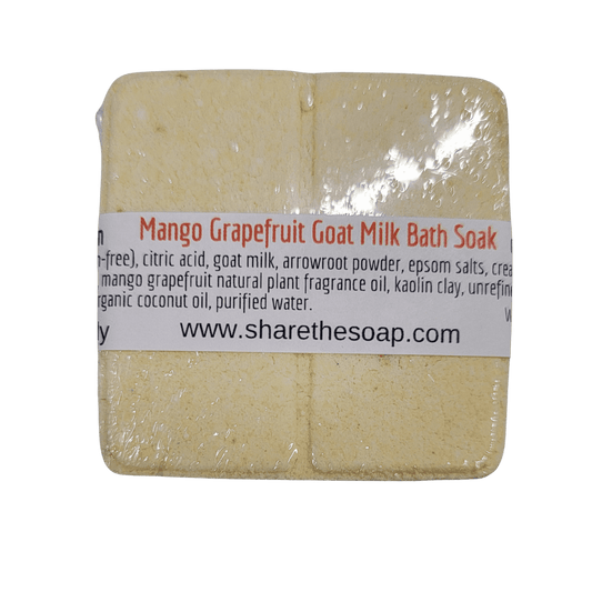 Brazilian Mango Grapefruit - Goat Milk Bath Bomb Soak colored naturally with clay