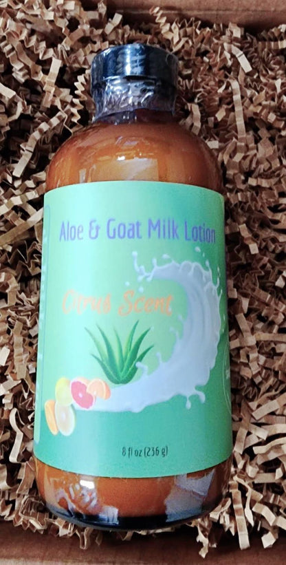 Aloe Lotion with Goat Milk-8oz glass bottle