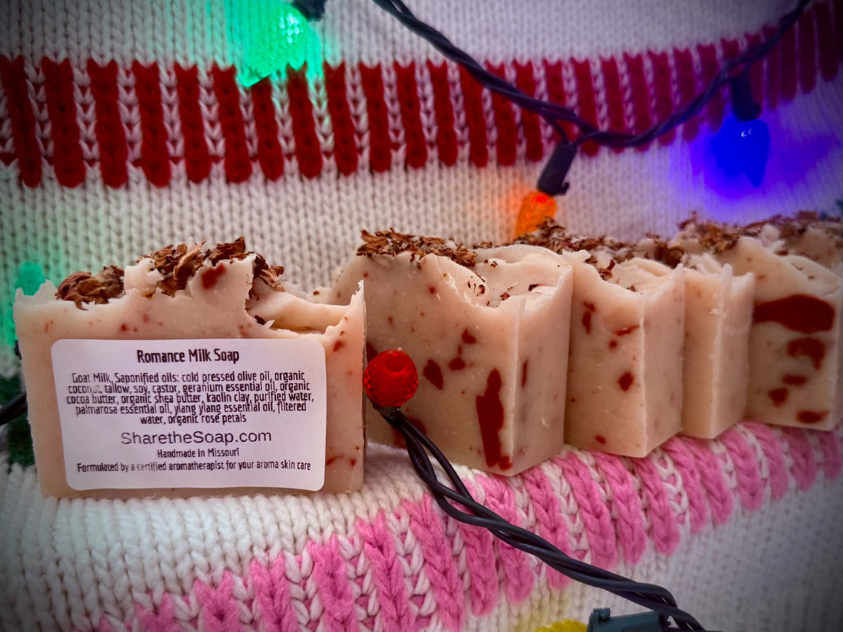 HOLIDAY PREORDER LOAF Romance Goat Milk Soap (10 cut bars)