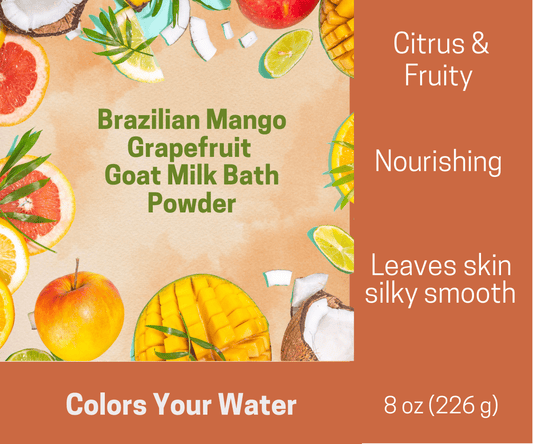 Brazilian Mango Grapefruit - Goat Milk Bath Soak Powder that colors your water