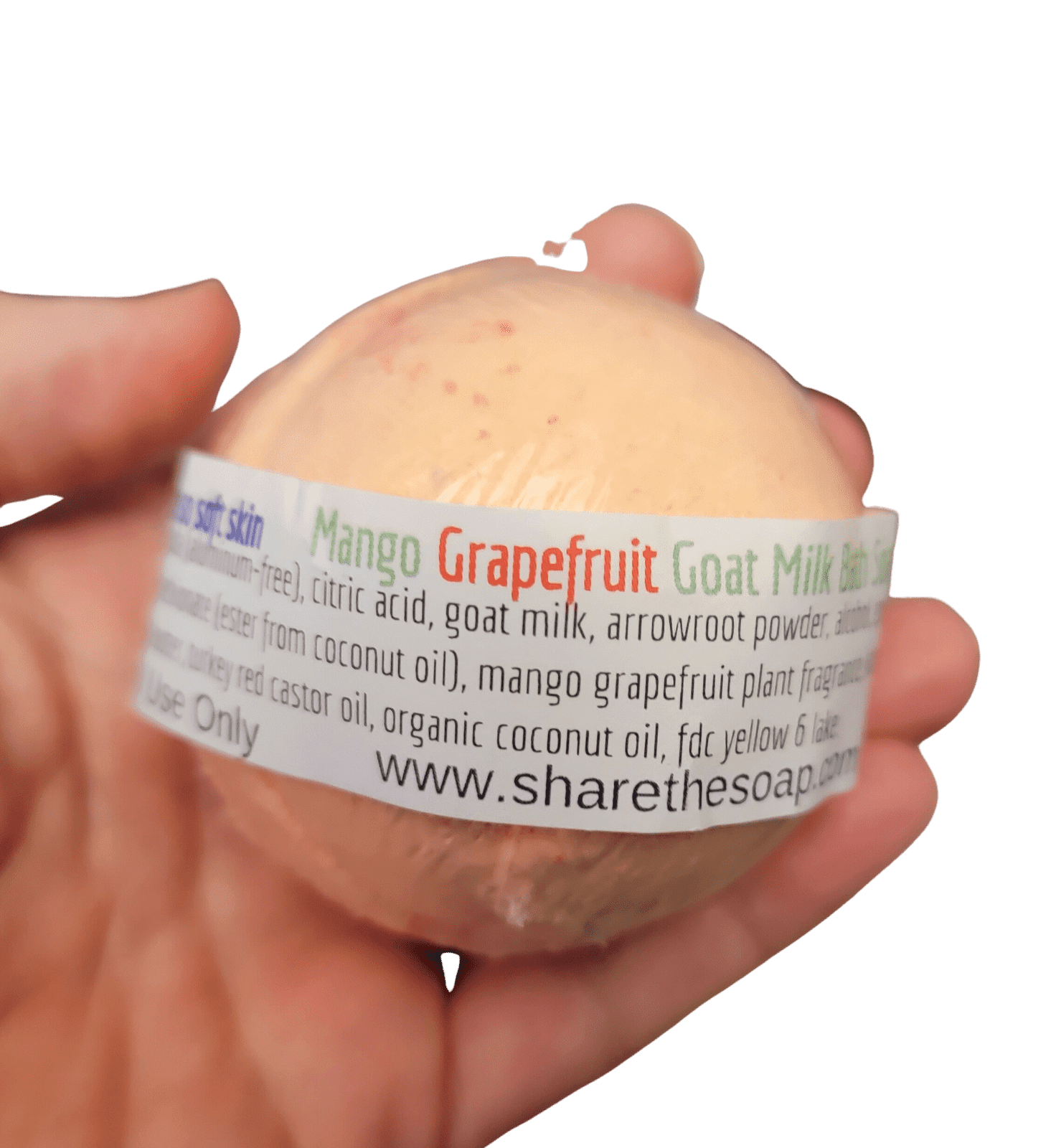 Brazilian Mango Grapefruit - Goat Milk Bath Bomb Soak that colors your water