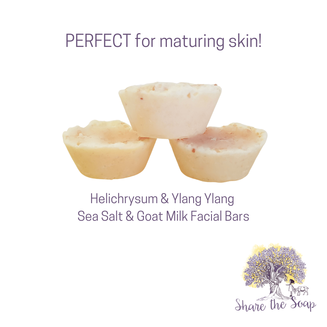 ShareTheSoap Bath & Body Helichrysum & Ylang Ylang - Sea Salt Goat Milk Facial Soap & Toner**